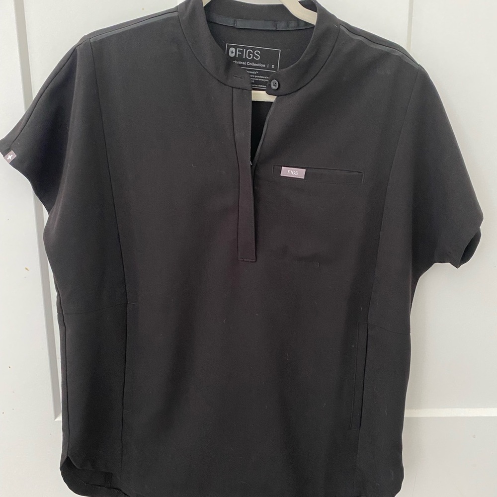 Figs Black Short Sleeve Tees Modern Minimalist